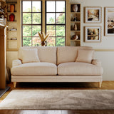 Bampton 3 Seater Sofa Cream Oak Feet from Roseland Furniture