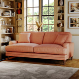 Bampton 3 Seater Sofa Salmon Beech Feet from Roseland Furniture