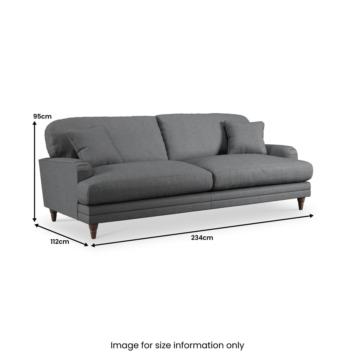 Bampton 4 Seater Sofa Charcoal from Roseland Furniture