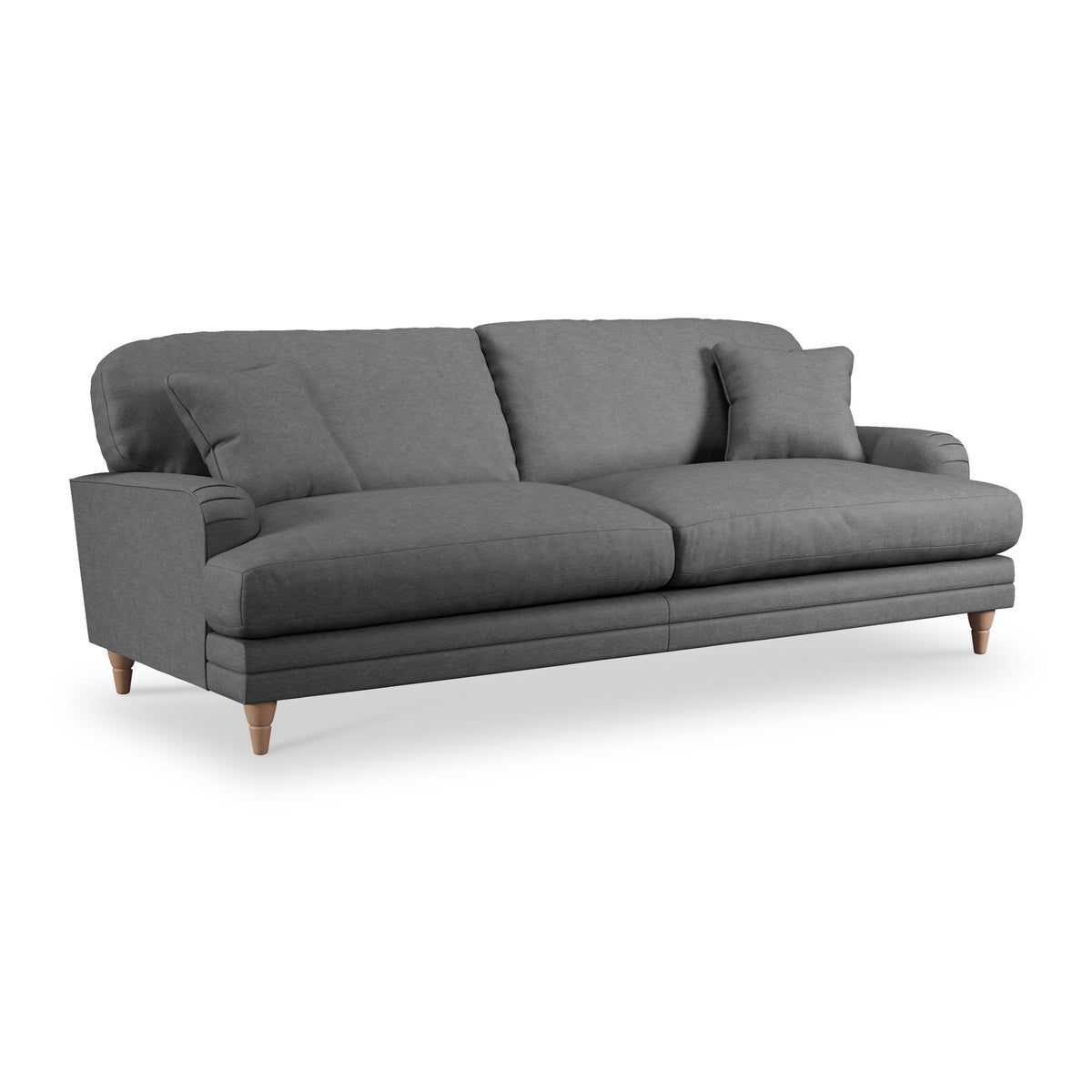 Bampton 4 Seater Sofa Charcoal Oak Feet from Roseland Furniture