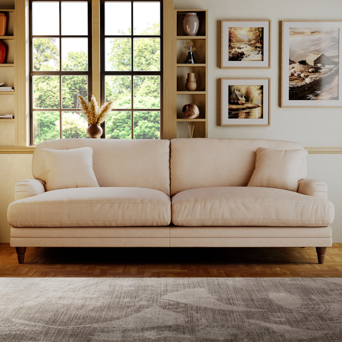 Bampton 4 Seater Sofa Cream from Roseland Furniture
