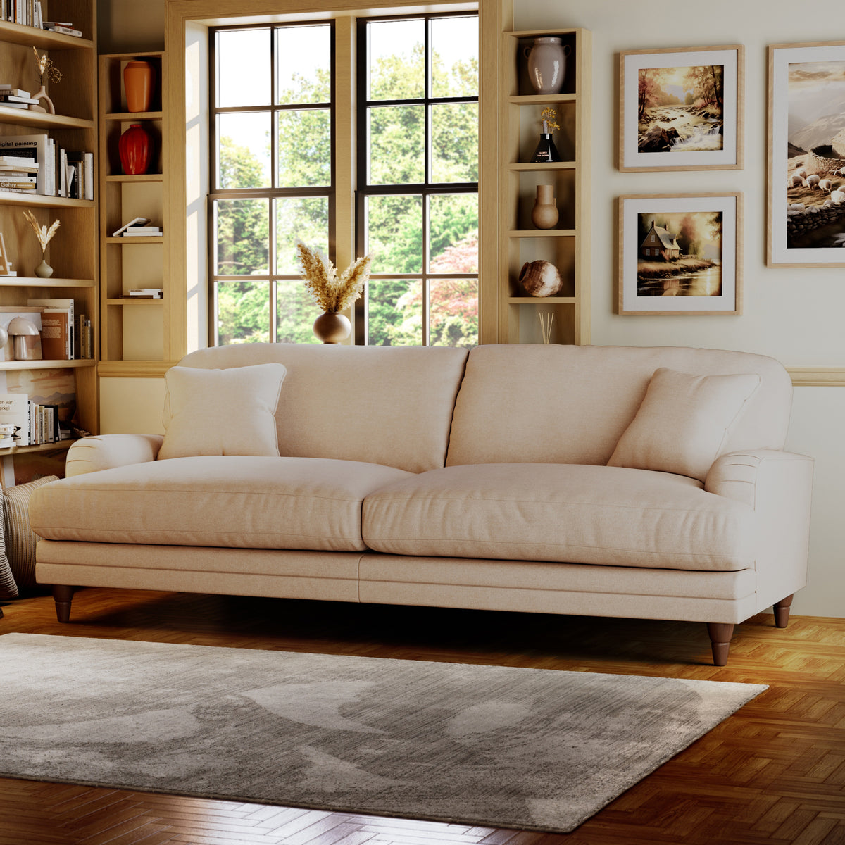 Bampton 4 Seater Sofa Cream from Roseland Furniture