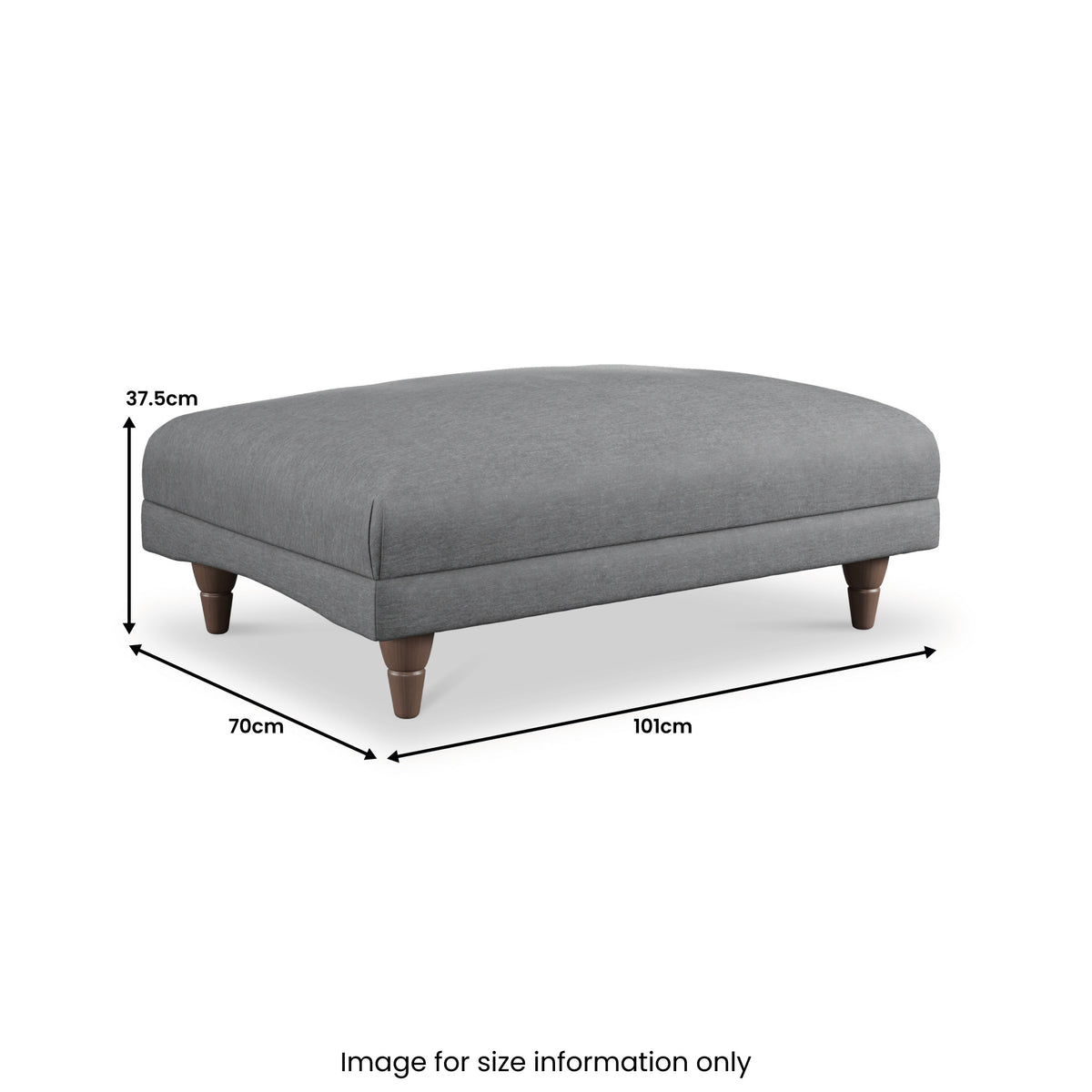 Bampton Banquette Footstool Charcoal Beech Feet from Roseland Furniture