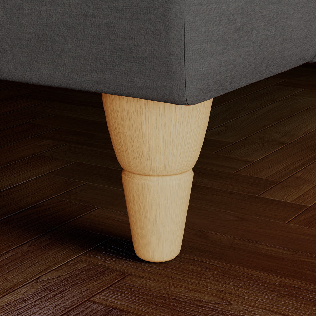 Bampton Banquette Footstool Charcoal Oak Feet from Roseland Furniture