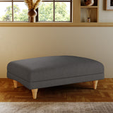 Bampton Banquette Footstool Charcoal Oak Feet from Roseland Furniture