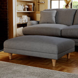 Bampton Banquette Footstool Charcoal Oak Feet from Roseland Furniture