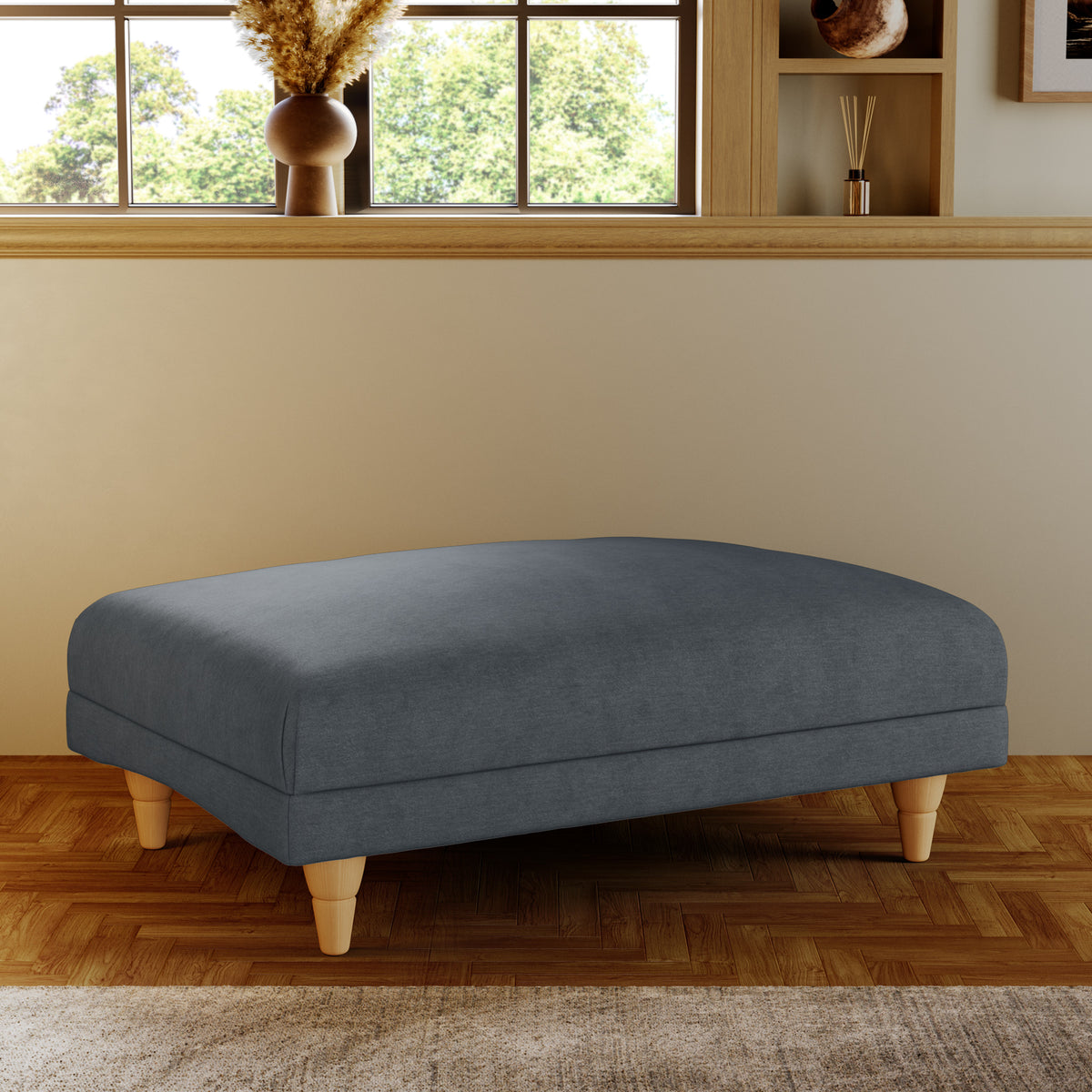 Bampton Banquette Footstool Granite Oak Feet from Roseland Furniture
