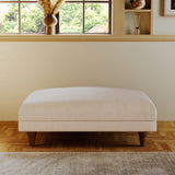 Bampton Banquette Footstool Cream Beech Feet from Roseland Furniture