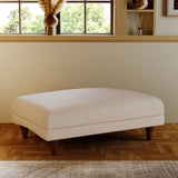 Bampton Banquette Footstool Cream Beech Feet from Roseland Furniture