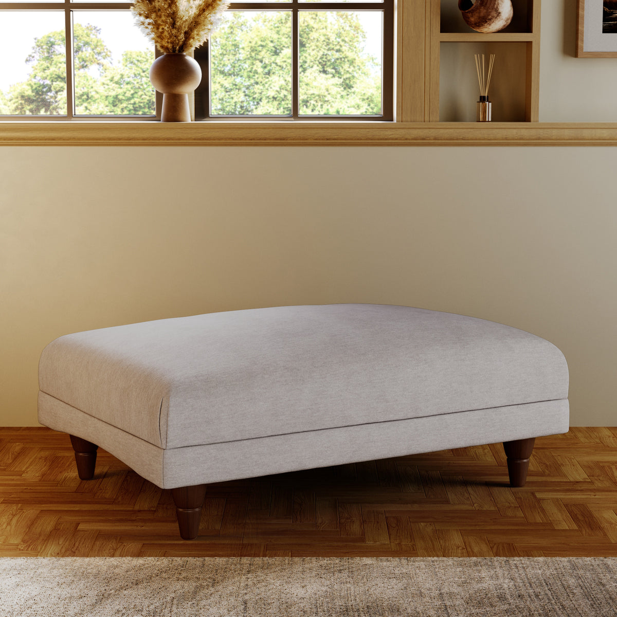 Bampton Banquette Footstool Silver Beech Feet from Roseland Furniture