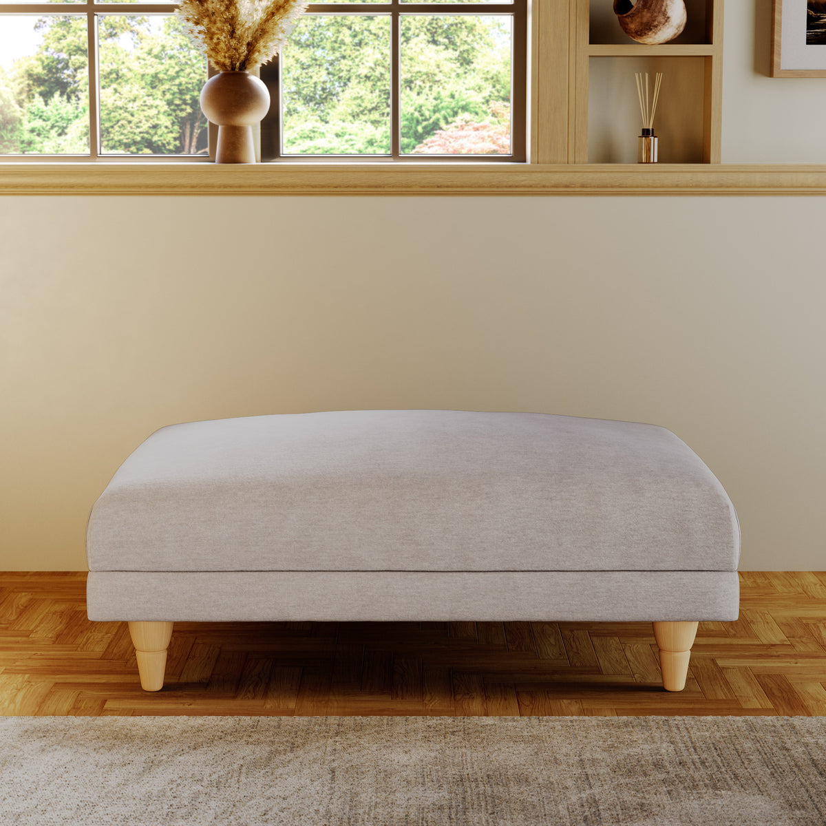 Bampton Banquette Footstool Silver Oak Feet from Roseland Furniture