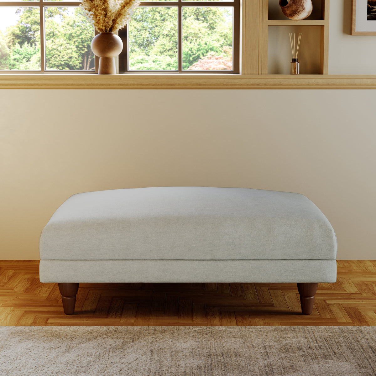 Bampton Banquette Footstool Sky Beech Feet from Roseland Furniture