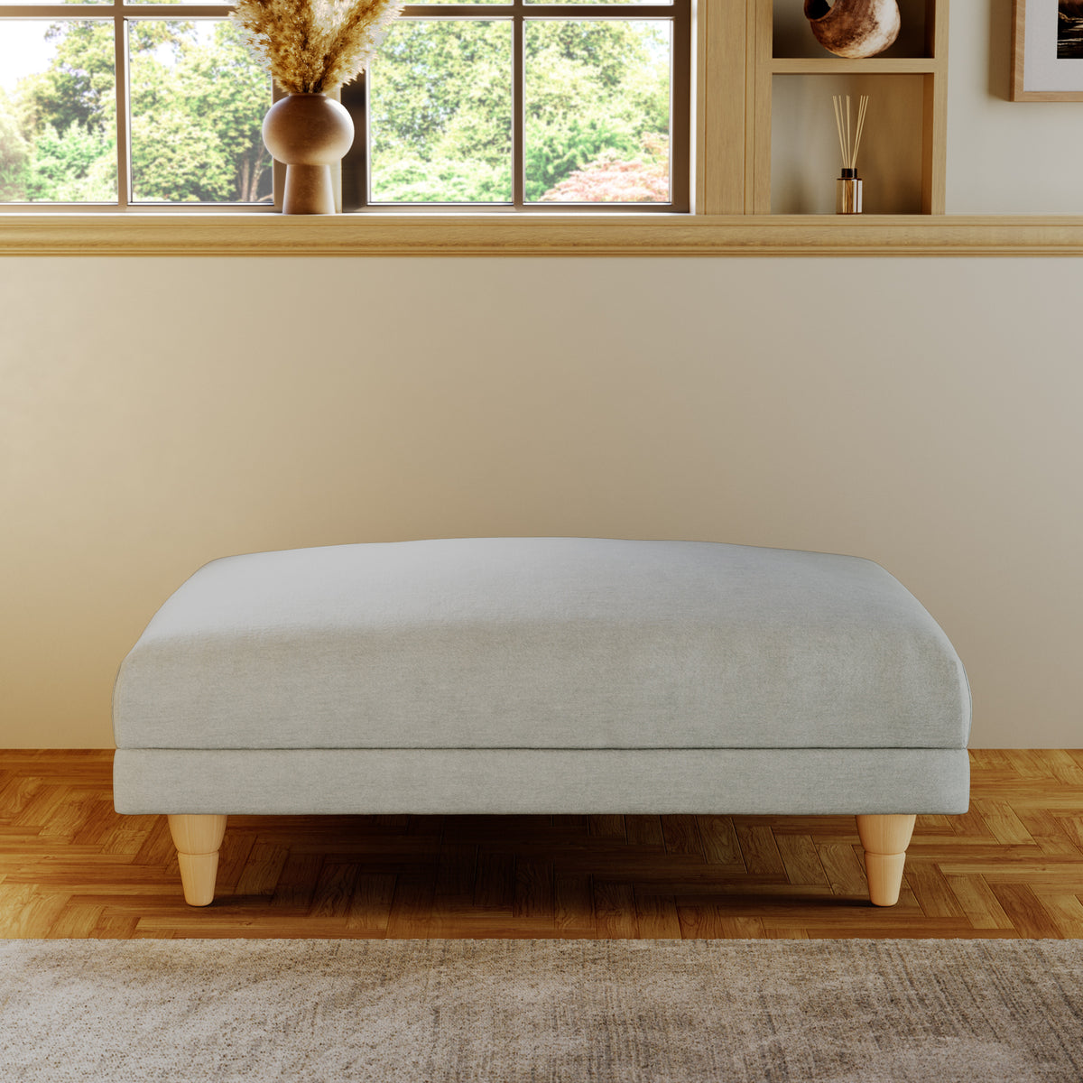 Bampton Banquette Footstool Sky Oak Feet from Roseland Furniture