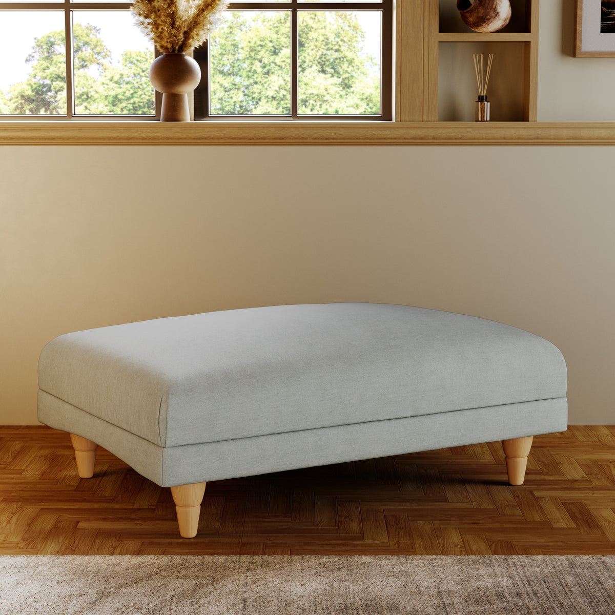 Bampton Banquette Footstool Sky Oak Feet from Roseland Furniture