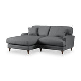 Bampton 3 Seater Chaise Sofa LH Charcoal Beech Feet from Roseland Furniture