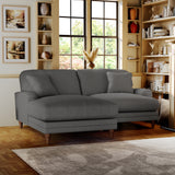 Bampton 3 Seater Chaise Sofa LH Charcoal Beech Feet from Roseland Furniture