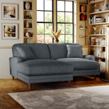 Bampton 3 Seater Chaise Sofa LH Granite Beech Feet from Roseland Furniture