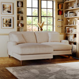 Bampton 3 Seater Chaise Sofa LH Cream Beech Feet from Roseland Furniture