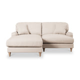 Bampton 3 Seater Chaise Sofa LH Cream Oak Feet from Roseland Furniture