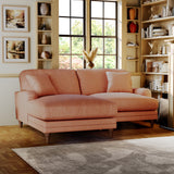 Bampton 3 Seater Chaise Sofa LH Salmon Beech Feet from Roseland Furniture