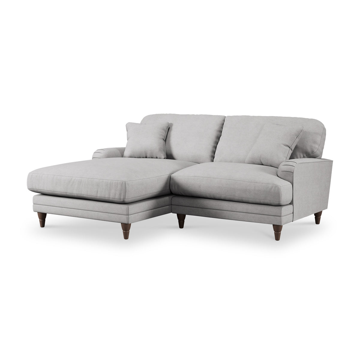 Bampton 3 Seater Chaise Sofa LH Silver Beech Feet from Roseland Furniture