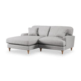 Bampton 3 Seater Chaise Sofa LH Silver Oak Feet from Roseland Furniture