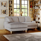 Bampton 3 Seater Chaise Sofa LH Silver Oak Feet from Roseland Furniture