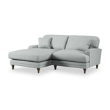 Bampton 3 Seater Chaise Sofa LH Warm Grey Beech Feet from Roseland Furniture