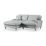 Bampton 3 Seater Chaise Sofa LH Warm Grey Oak Feet from Roseland Furniture