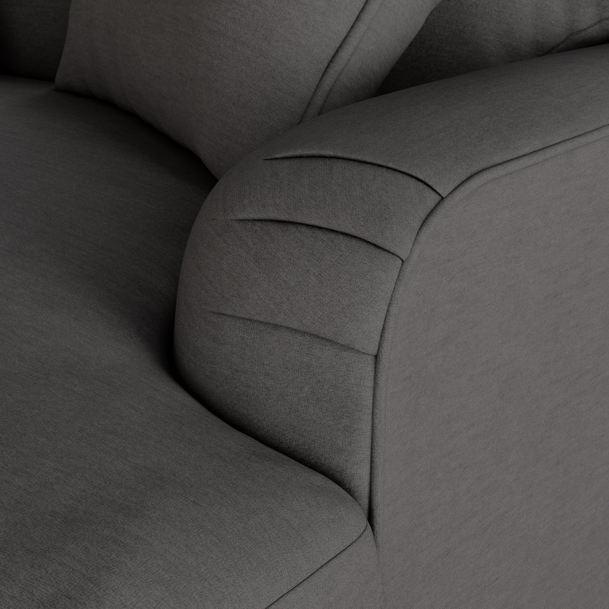 Bampton 3 Seater Chaise Sofa Charcoal from Roseland Furniture