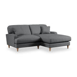 Bampton 3 Seater Chaise Sofa RH Charcoal Oak Feet from Roseland Furniture