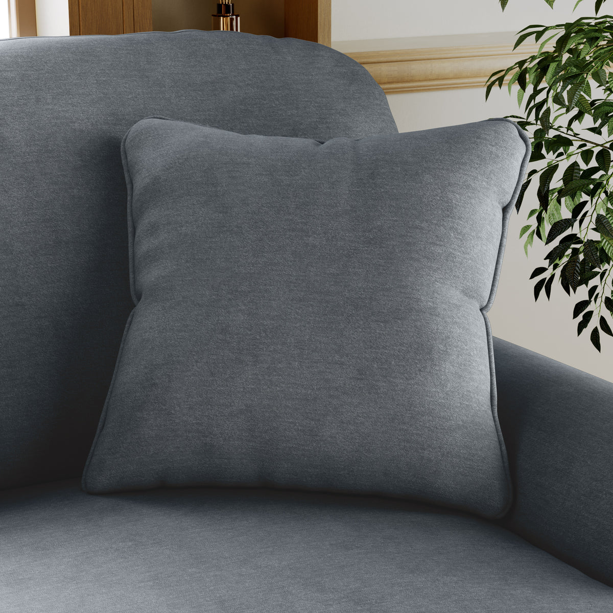 Bampton 3 Seater Chaise Sofa Granite Beech Feet from Roseland Furniture