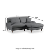 Bampton 3 Seater Chaise Sofa Granite Oak Feet from Roseland Furniture