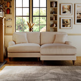 Bampton 3 Seater Chaise Sofa Cream from Roseland Furniture