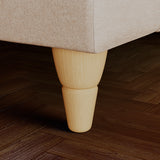 Bampton 3 Seater Chaise Sofa RH Cream Oak Feet from Roseland Furniture