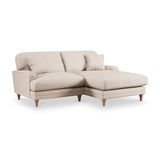 Bampton 3 Seater Chaise Sofa RH Cream Oak Feet from Roseland Furniture