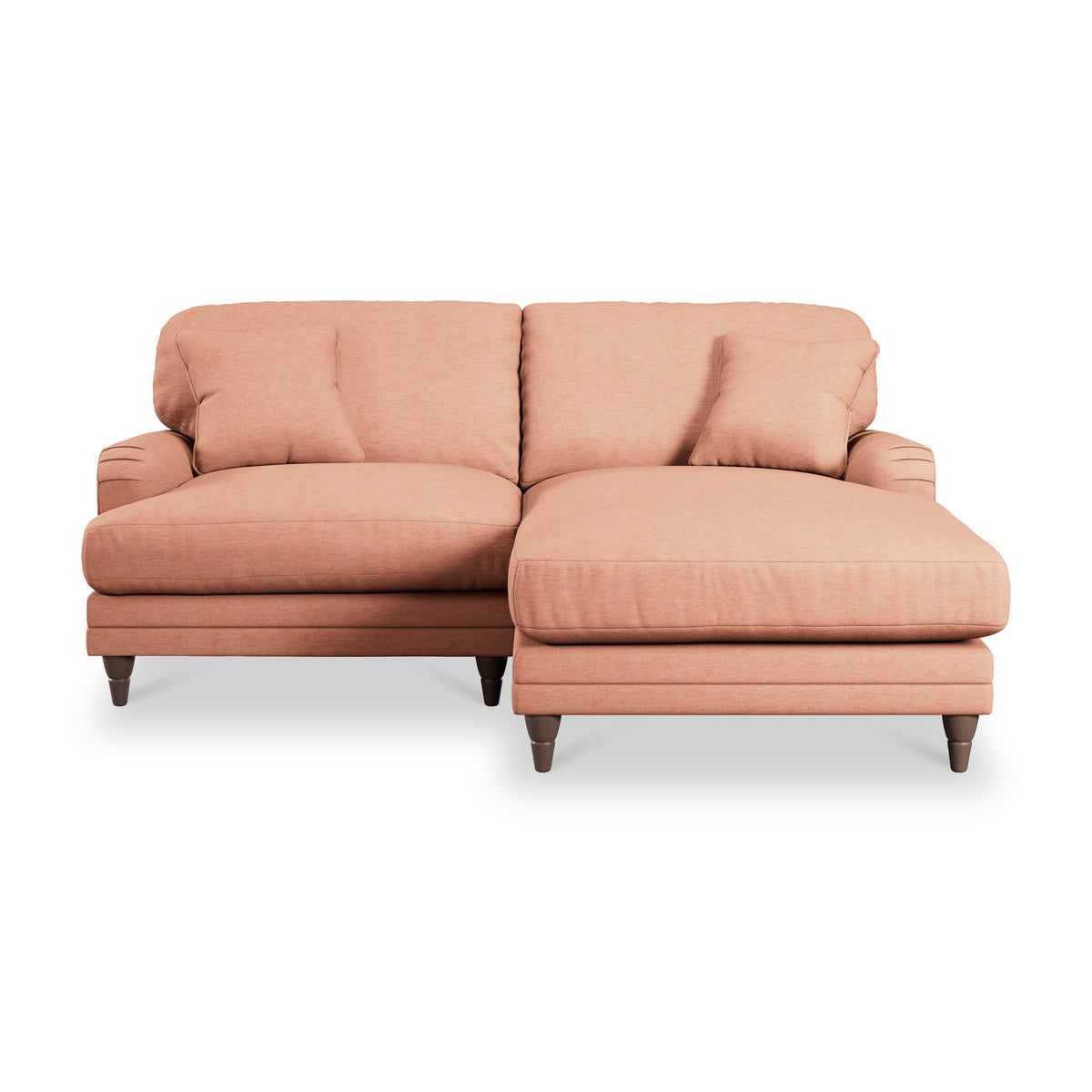 Bampton 3 Seater Chaise Sofa RH Salmon Beech Feet from Roseland Furniture