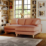 Bampton 3 Seater Chaise Sofa RH Salmon Oak Feet from Roseland Furniture