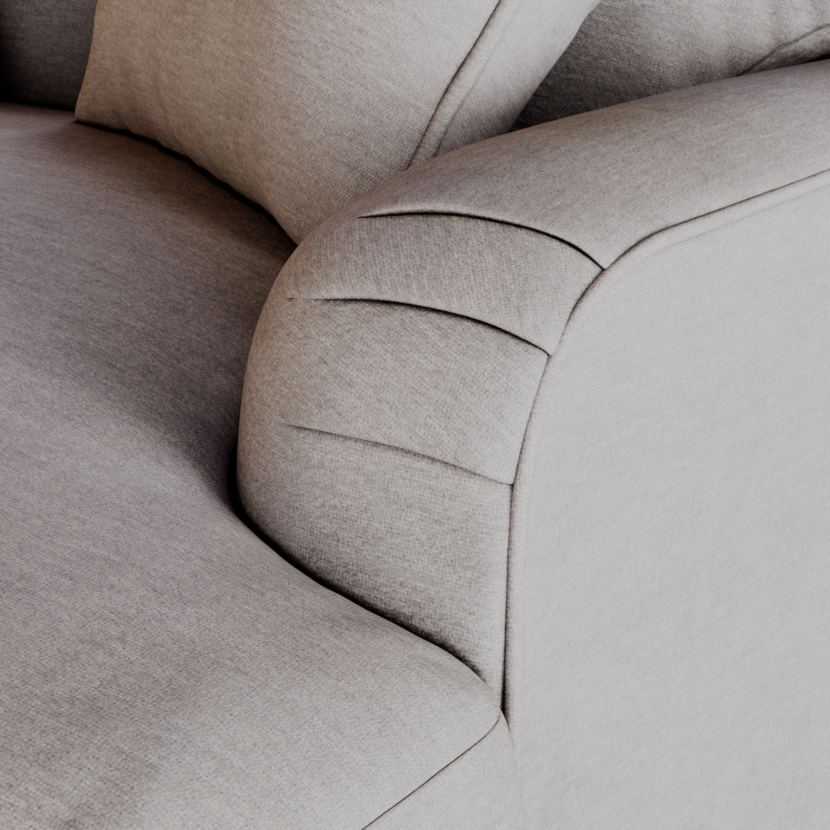 Bampton 3 Seater Chaise Sofa RH Silver Beech Feet from Roseland Furniture