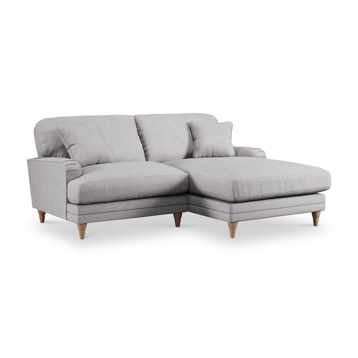 Bampton 3 Seater Chaise Sofa RH Silver Oak Feet from Roseland Furniture