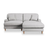 Bampton 3 Seater Chaise Sofa RH Silver Oak Feet from Roseland Furniture