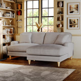 Bampton 3 Seater Chaise Sofa RH Silver Oak Feet from Roseland Furniture