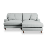 Bampton 3 Seater Chaise Sofa RH Warm Grey Beech Feet from Roseland Furniture
