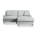 Bampton 3 Seater Chaise Sofa RH Warm Grey Oak Feet from Roseland Furniture