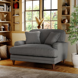 Bampton Snuggle Armchair Charcoal Beech Feet from Roseland Furniture