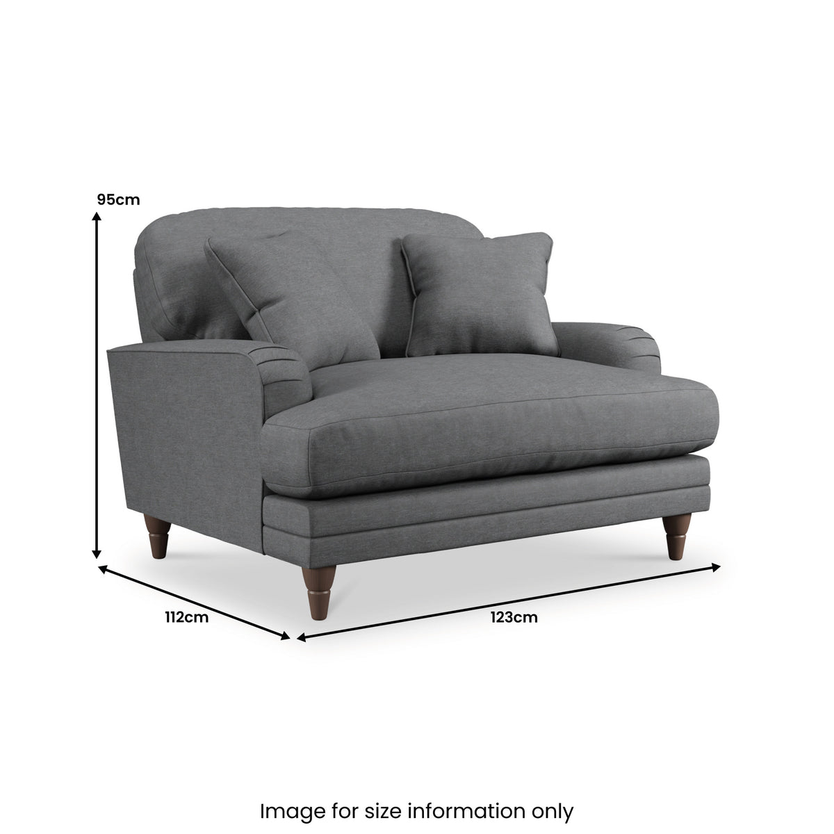 Bampton Snuggle Armchair Charcoal Beech Feet from Roseland Furniture