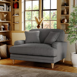 Bampton Snuggle Armchair Charcoal Oak Feet from Roseland Furniture