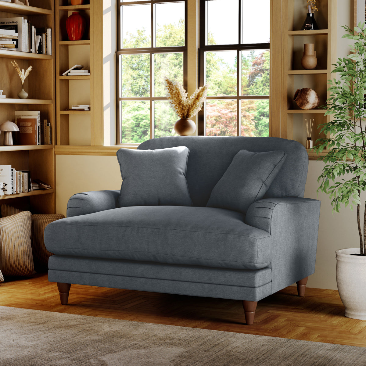 Bampton Snuggle Armchair Granite Beech Feet from Roseland Furniture