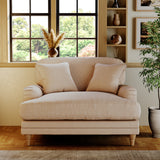 Bampton Snuggle Armchair Cream Oak Feet from Roseland Furniture