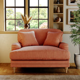 Bampton Snuggle Armchair Salmon Oak Feet from Roseland Furniture